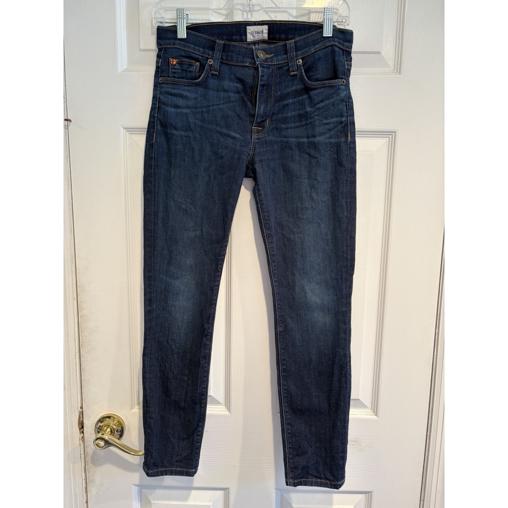 Hudson Nico Midrise Super Skinny Jeans Womens 27 Dark Wash Blue WM407DMS